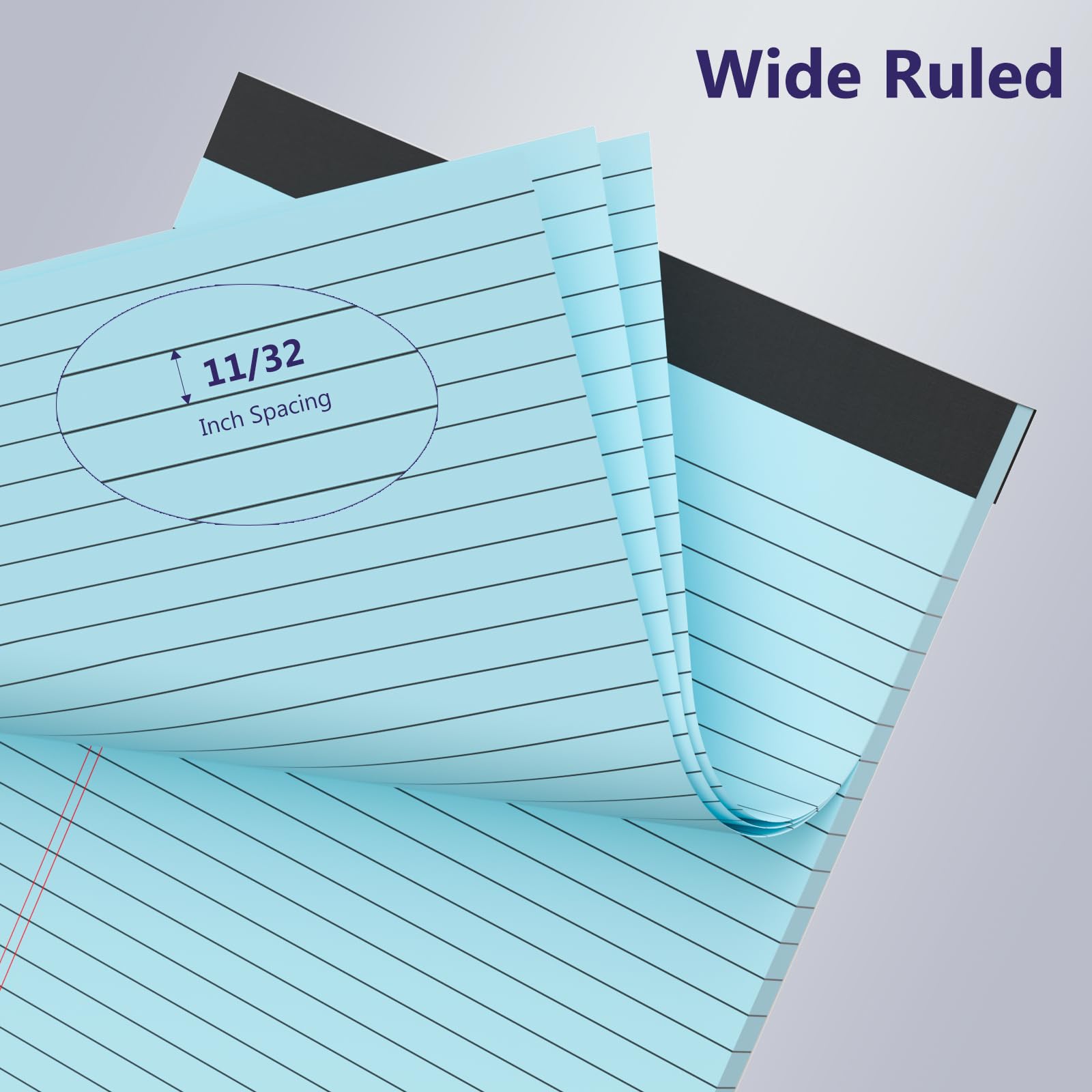 4-Pack Colored Legal Pads 8.5 x 11 Inches - Wide Ruled Perforated Notepads, 30 Sheets 80GSM Paper for School, College & Office Use - Perfect for Note Taking, Meeting Minutes & Daily Planning