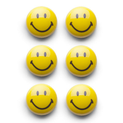 6pcs Smiley Face Magnets Set - Colorful Plastic Refrigerator Magnets for Kids, Office & Home Decor - Fun Fridge Accessories for Notes, Photos & Memos