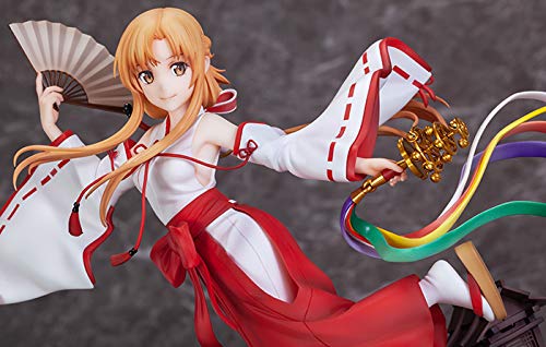 Sword Art Online Alicization War of Underworld Asuna Miko Version 1/7 Scale PVC Anime Figure - Perfect for Anime Collections, Gaming Room Decor, and SAO Fans Display