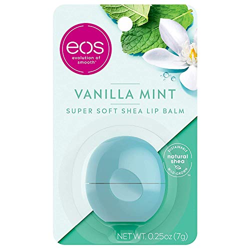 EOS Visibly Soft Lip Balm Sphere - Vanilla Mint Flavor, 0.25 oz (Pack of 5) | Moisturizing & Long-Lasting Hydration for Dry Lips | Perfect for Daily Use, Travel, Gifts & On-The-Go Lip Care