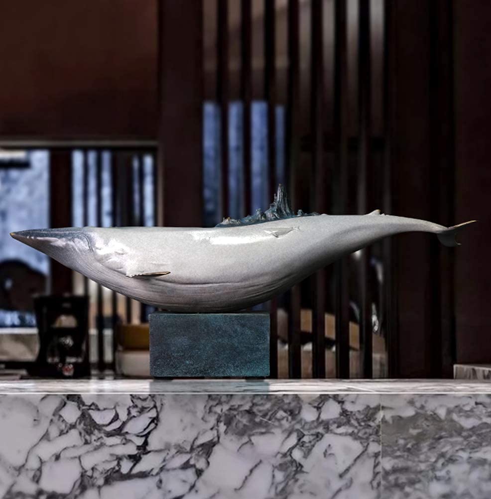 Handcrafted Copper Whale Sculpture - Elegant Marine Life Tabletop Statue, Home & Office Decor, Unique Art Gift for Nature Lovers | Perfect for Bookshelf, Desk, or Living Room Display
