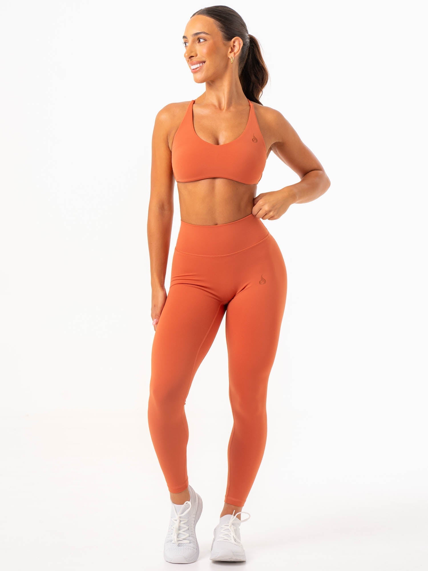 NKD High Waisted Scrunch Butt Lifting Leggings for Women - Terracotta - Tummy Control Workout Yoga Pants for Gym, Running & Lounge Wear