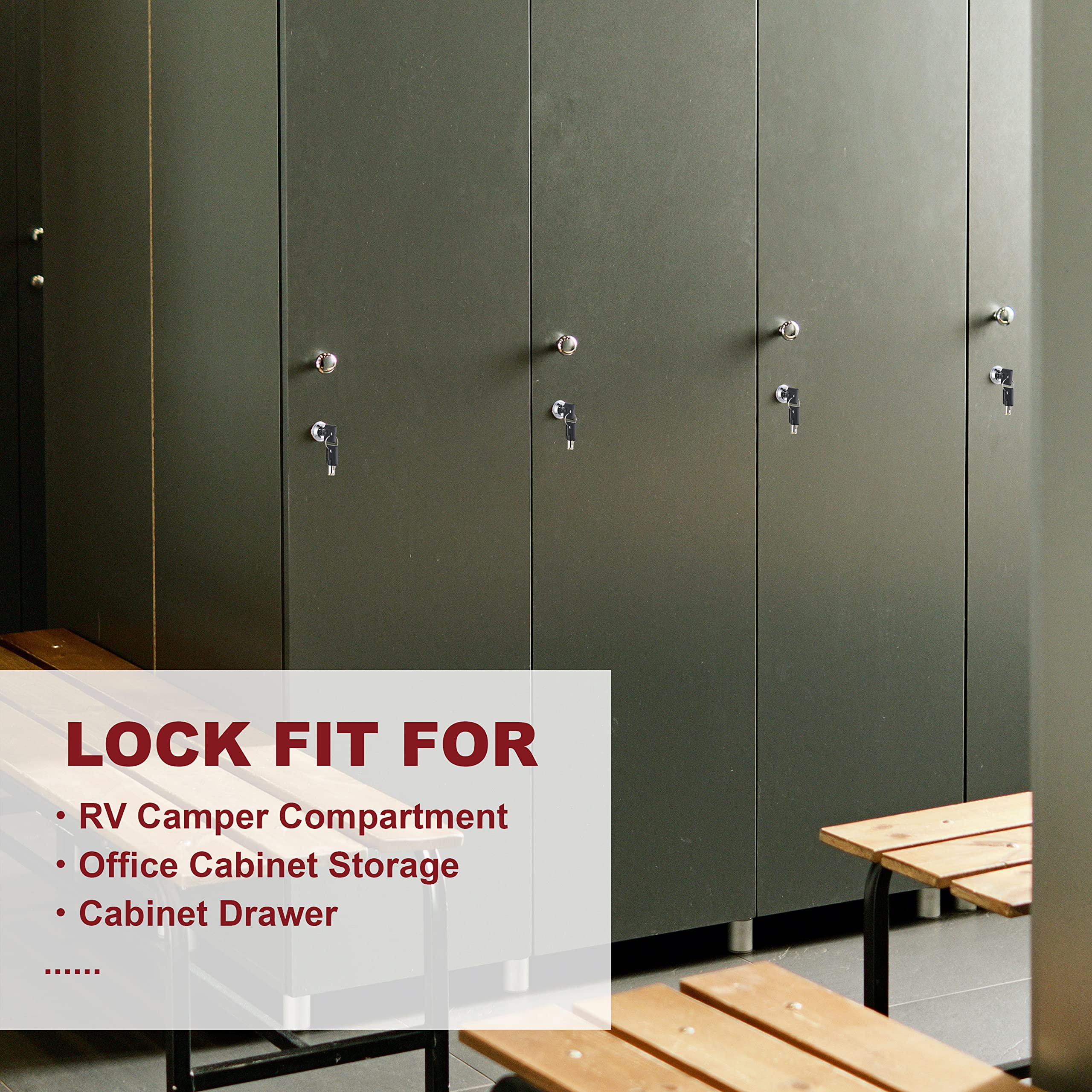 2023 RV Storage Door Lock - Heavy Duty Cylinder Cam Lock for Toolbox, Tool Cart, Gun Safes - 1-1/8