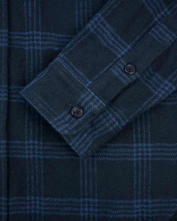 Iron Heart IHSH-408 12oz Heavyweight Slub Flannel Checkered Work Shirt - Black | Durable Men's Shirt for Outdoor Work & Casual Wear