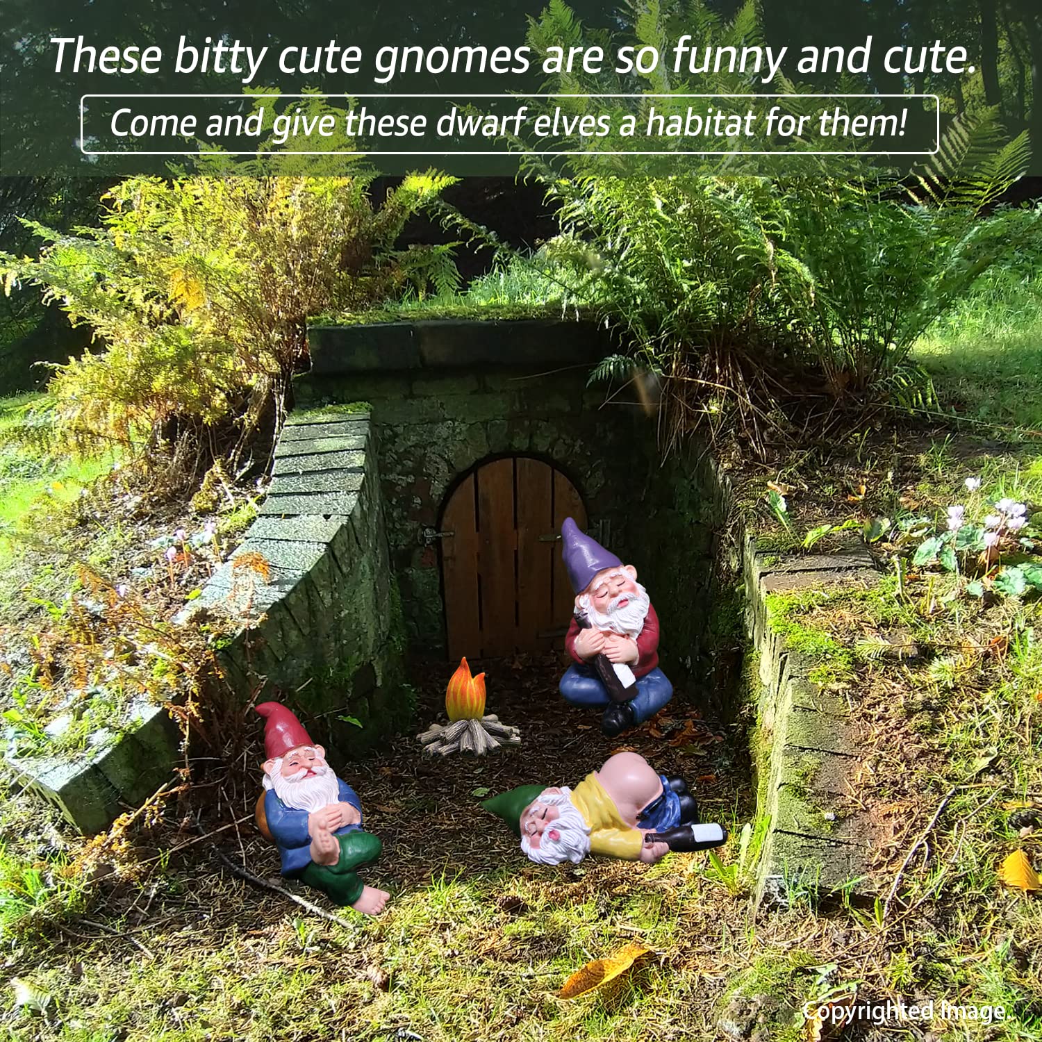Whimsical Fairy Garden Gnomes - Miniature Lawn Ornaments for Outdoor Decor | Perfect for Fish Tanks, Fairy Gardens, Flower Pots & Small Yard Landscaping