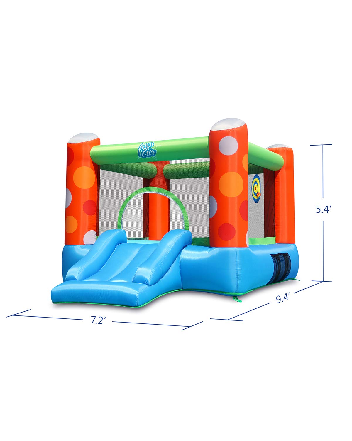 **ACTION AIR Inflatable Bounce House with Air Blower - Durable Sewn & Extra Thick Bouncy Castle for Kids - Backyard Jump House for Family Fun - Perfect Birthday Gift & Outdoor Party Entertainment**