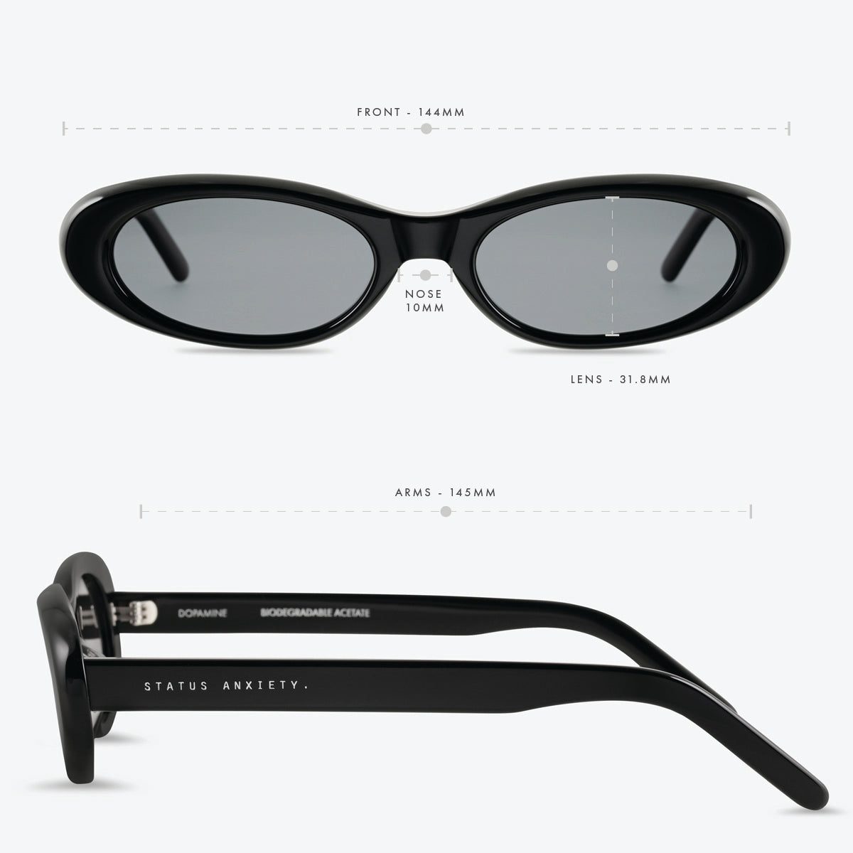 Dopamine Sunglasses for Women & Men - Trendy Black UV Protection Shades for Outdoor Activities, Driving, and Beach Vacations