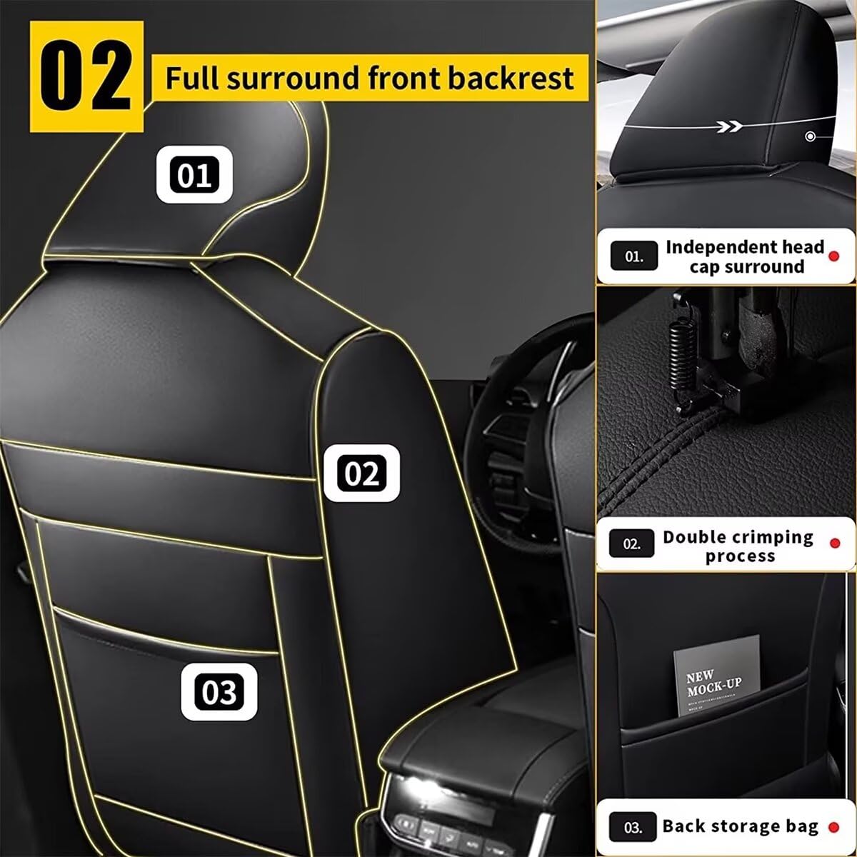 Premium Faux Leather Car Seat Covers for Kia Forte 2010-2024 - 2-Piece Front Set in Black | Universal Fit, Comfort & Protection | Perfect for Daily Commute, Road Trips & Car Interior Upgrade