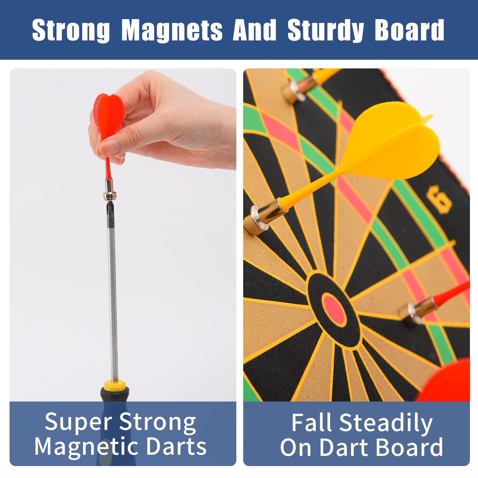 BATURU Magnetic Dart Board Set for Kids & Adults - 12 Safe Magnetic Darts, Indoor Family Fun Game for Boys & Girls Ages 4-12 | Perfect for Birthday Parties, Classroom Activities & Teen Gifts | Great Easter Basket Stuffers & Holiday Presents