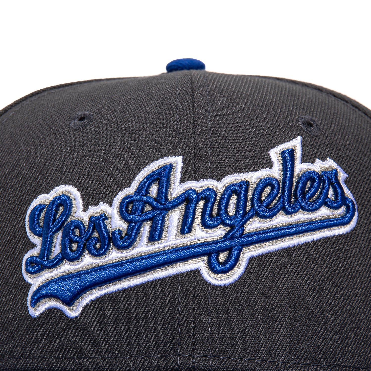 New Era 59Fifty Los Angeles Dodgers 2024 World Series Champions Patch Script Hat - Graphite & Royal Blue - Official MLB Baseball Cap for Men & Women - Perfect for Games, Fan Gear & Streetwear