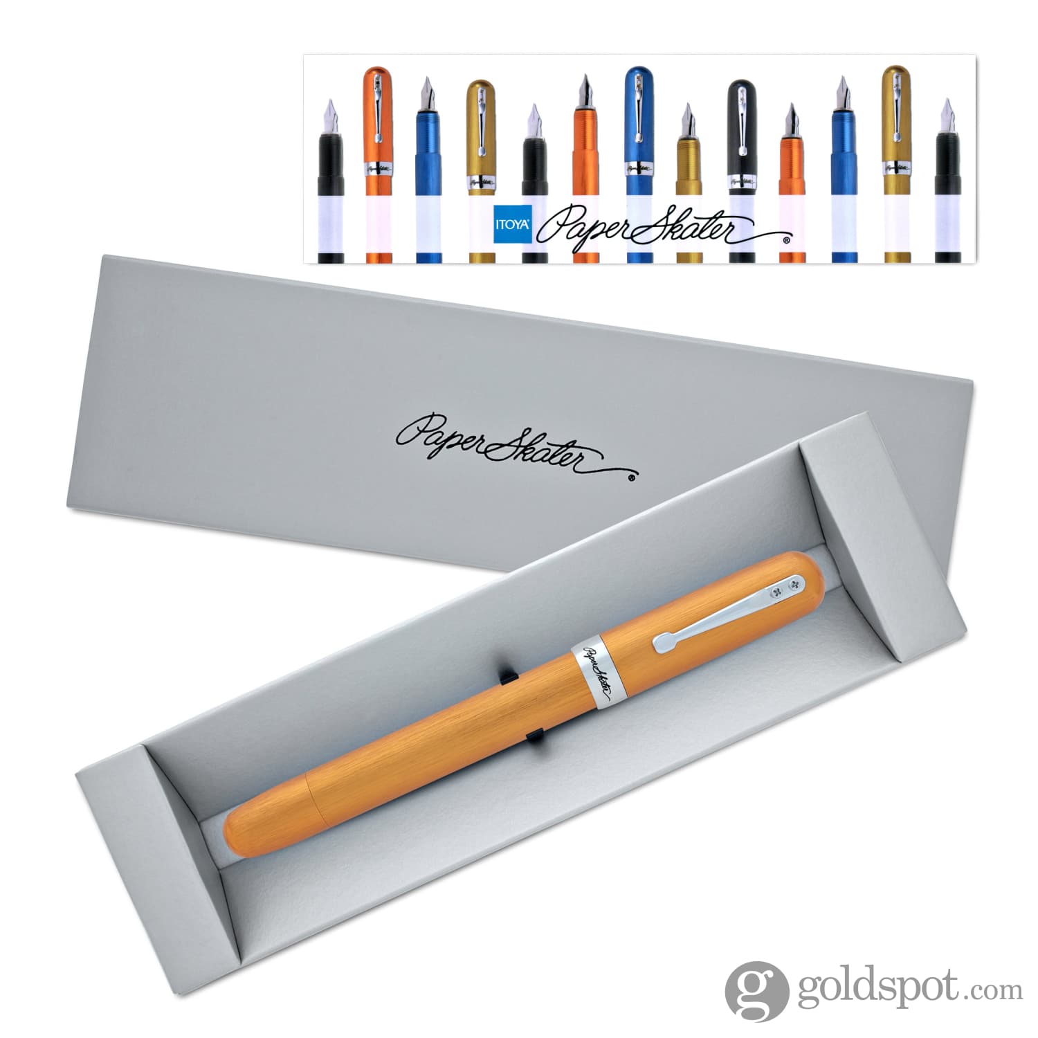 Itoya PaperSkater Galaxy Fountain Pen - Firefly Orange Fine Point Nib | Premium Writing Instrument for Journaling, Calligraphy & Gift Giving