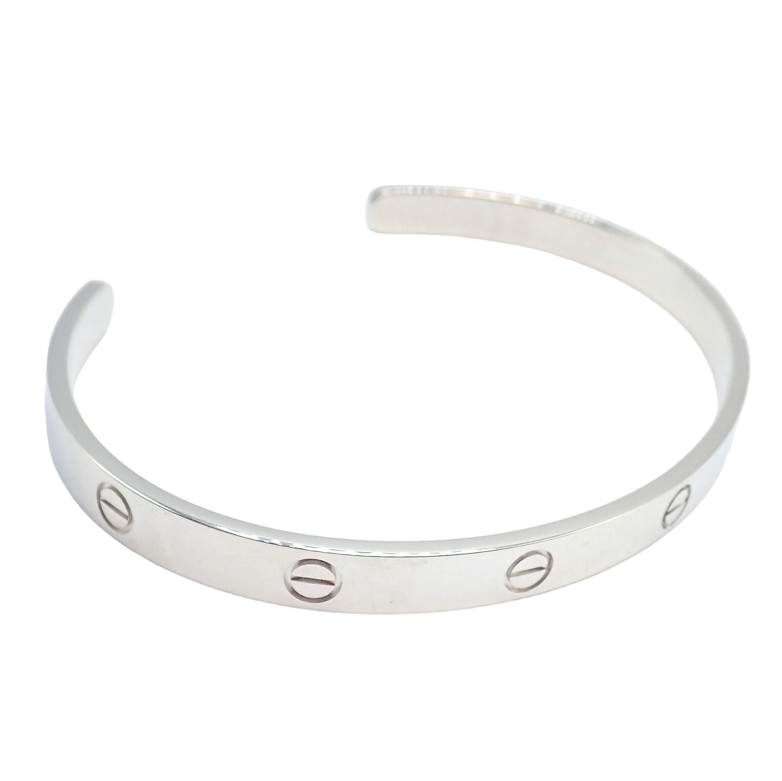 Authentic Cartier 18K White Gold Love Cuff Open Bracelet Size 21 with Certificate - Luxury Jewelry Gift for Women, Anniversary & Special Occasions
