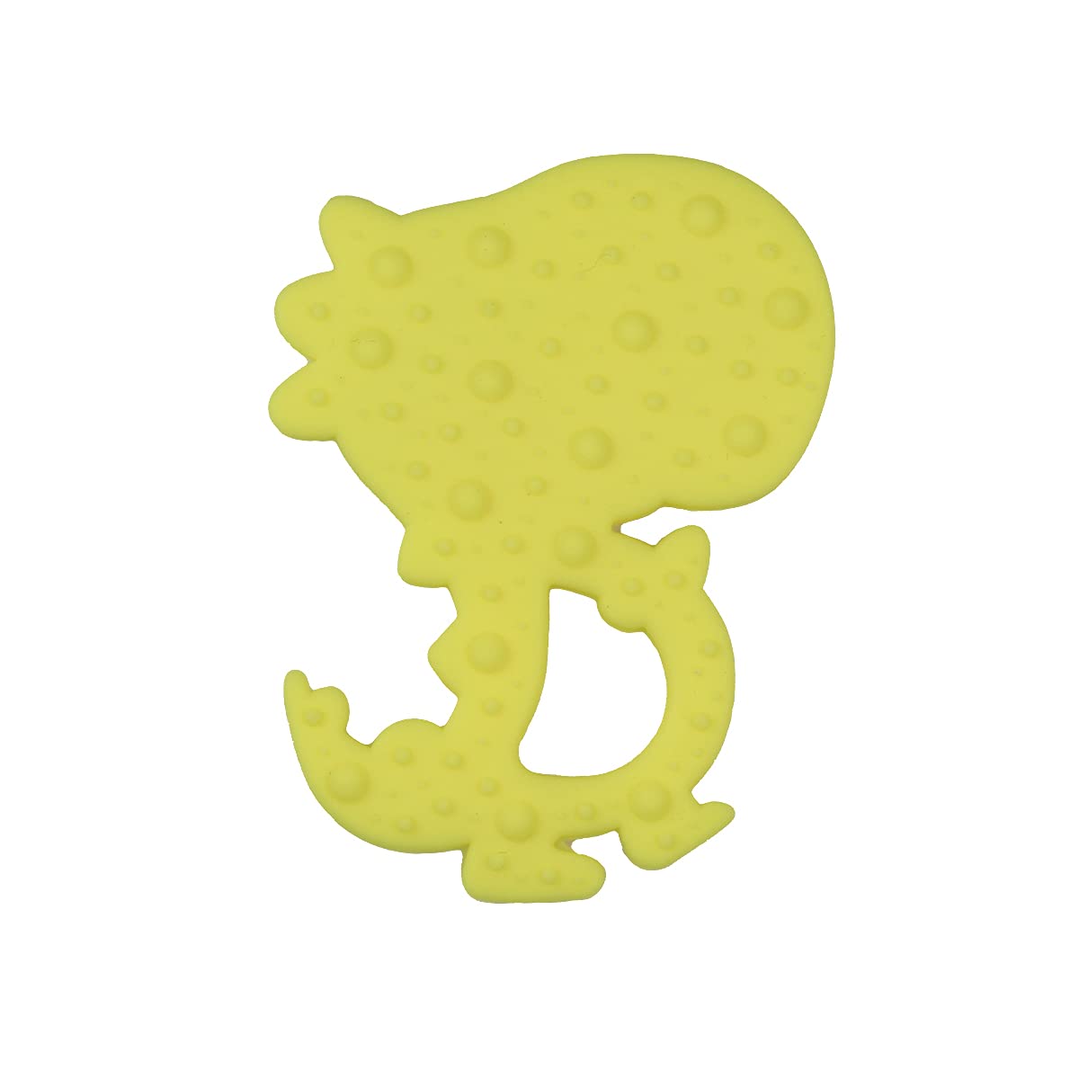 BPA-Free Silicone Baby Teether Toy - Dinosaur Shaped Chew Toy for Teething Babies 6-12 Months | Soft Gum Massager for Sore Gums & Tooth Pain Relief | Safe Pacifier Alternative for Infants | Perfect for Home, Travel & Daycare (Yellow)