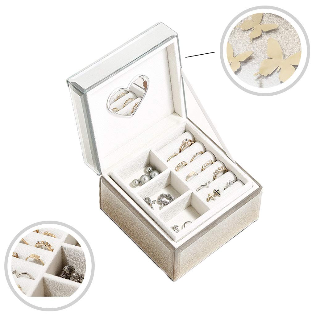 Elegant Glass Jewelry Storage Box - Necklace, Watch & Ring Organizer - Home Decor Gift for Women - Bedroom Vanity, Dressing Table & Bathroom Storage Solution - Perfect for Travel, Wedding & Daily Jewelry Organization