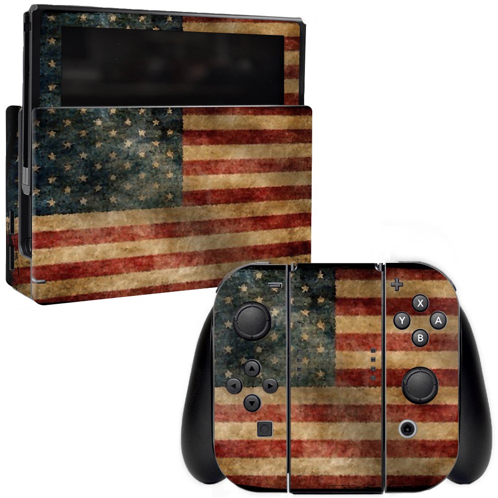 Vintage Flag Nintendo Switch Skin - Protective Vinyl Decal Wrap Cover | Durable & Easy to Apply | Made in USA | Perfect for Gaming, Travel & Customization