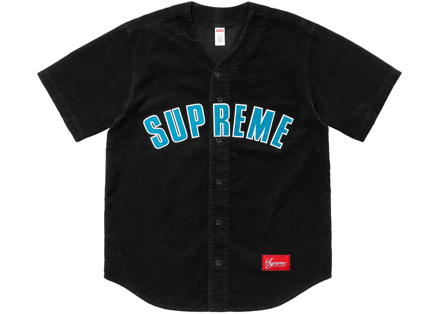 Supreme Corduroy Baseball Jersey for Men - Black Vintage Style Jacket for Casual Wear & Street Fashion
