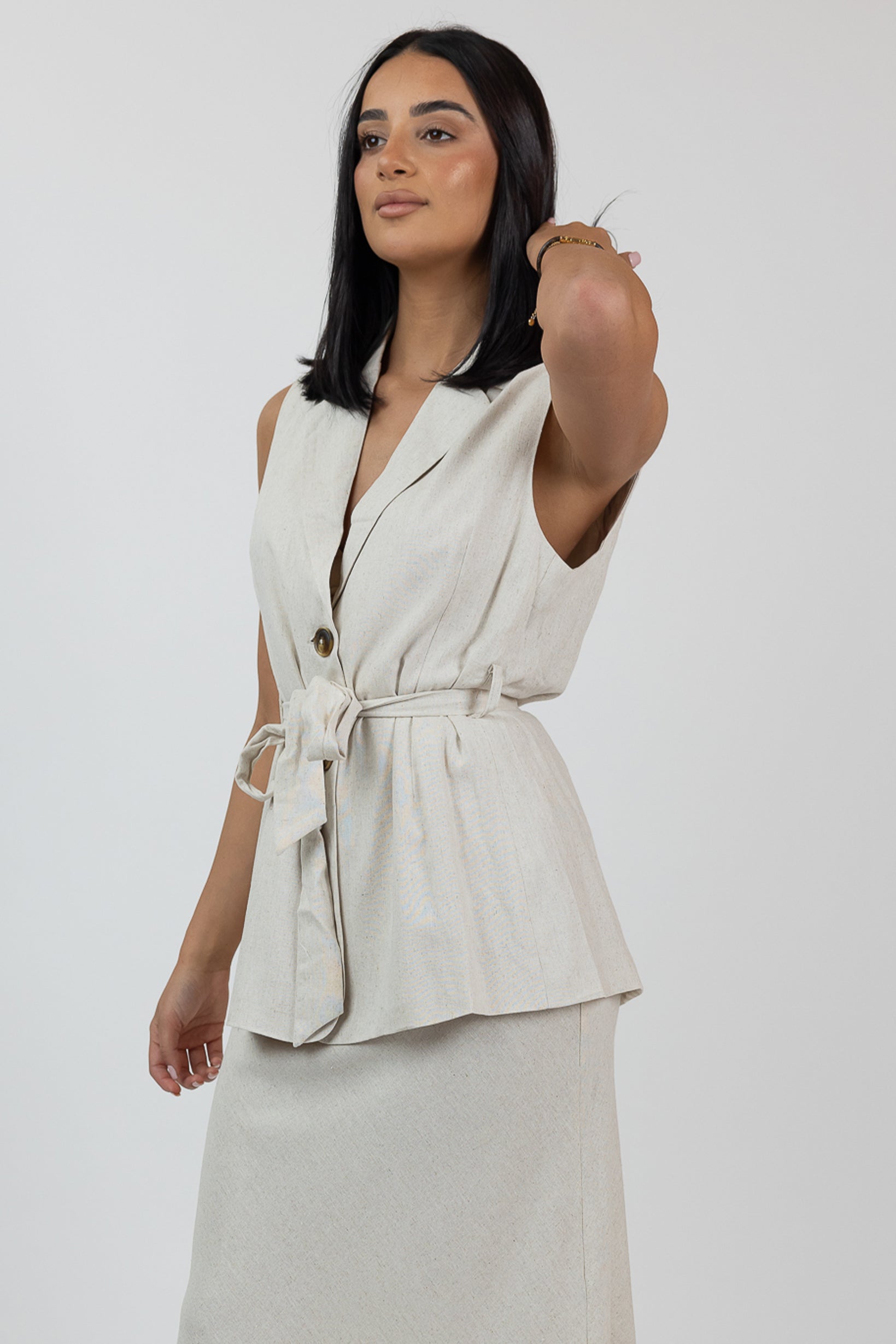 Charlotte Linen Vest for Women - Lightweight Summer Sleeveless Jacket - Casual Boho Open Front Cardigan for Beach, Travel & Outdoor Activities