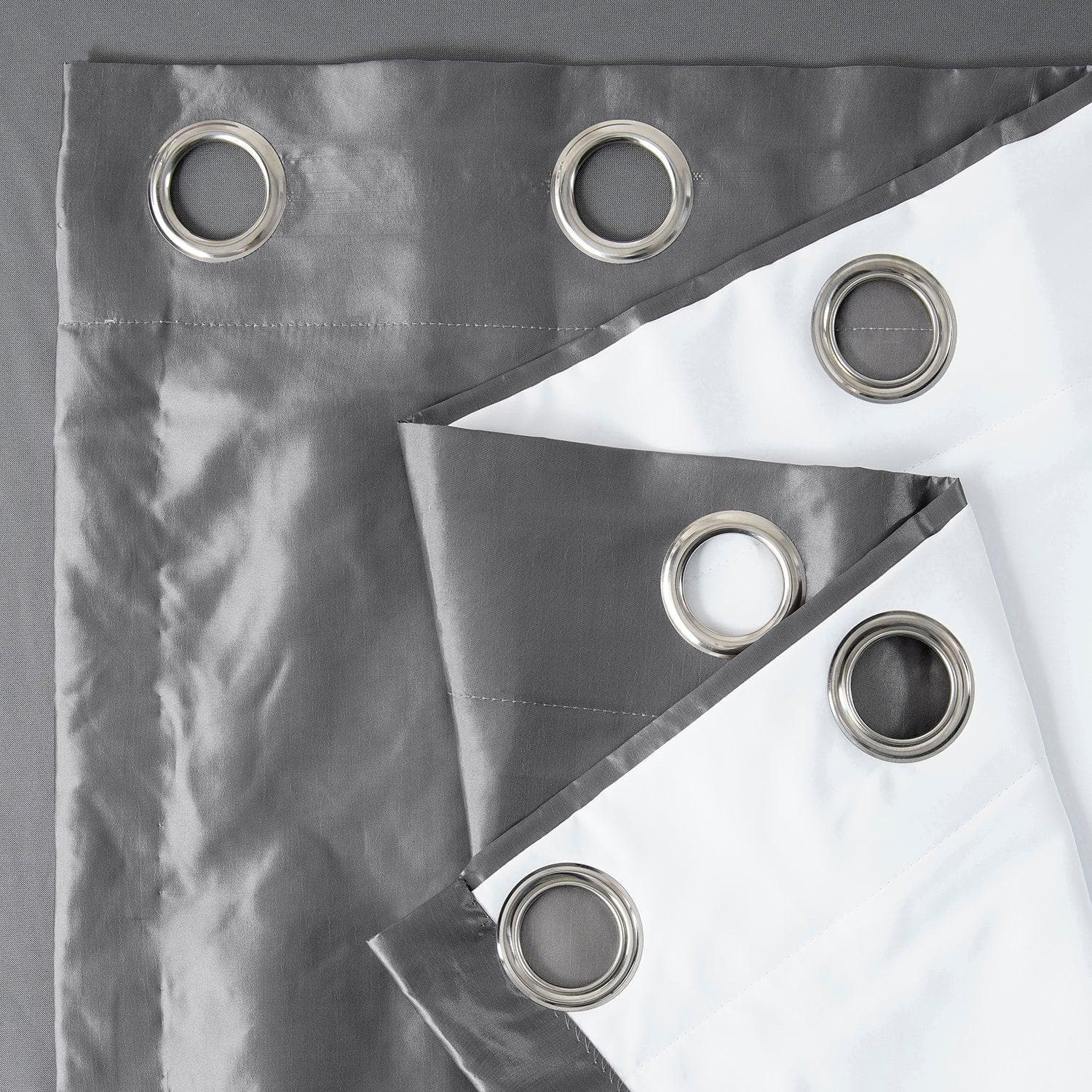 Platinum Grommet Blackout Curtains - Faux Silk Taffeta Window Drapes for Bedroom & Living Room - Noise Reducing & Thermal Insulated Room Darkening Panels