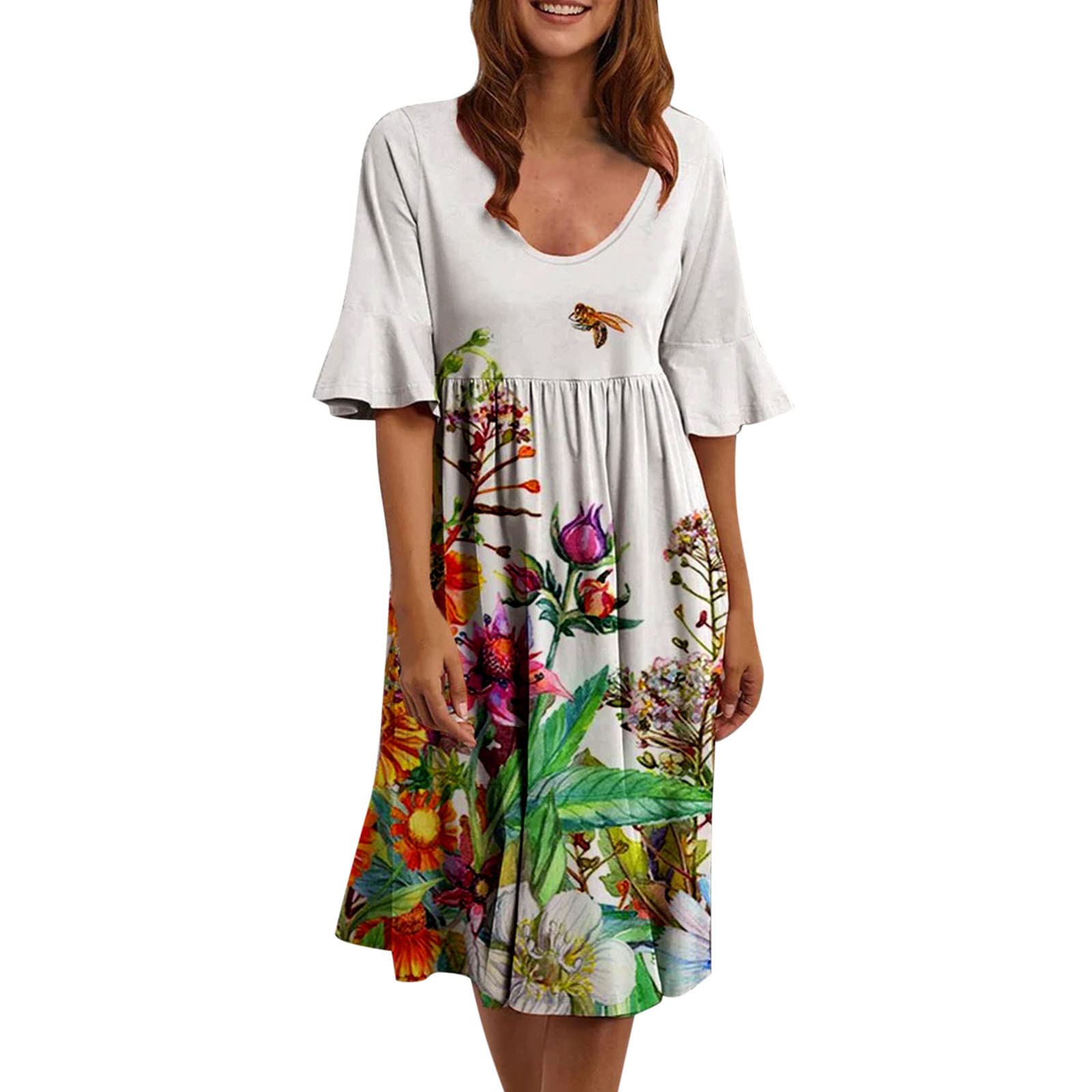 Women's Casual Dresses with Pockets - Loose Pleated Summer Maxi Dress for Women 2024 | Elegant Flowy Dress for Beach, Vacation, and Everyday Wear