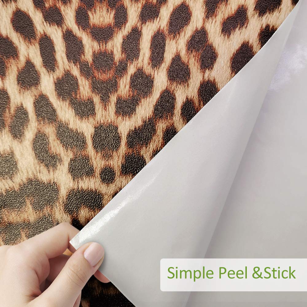Leopard Print Contact Paper - Self-Adhesive Cheetah Wallpaper for Walls, Cabinets & Furniture - Easy Peel & Stick Animal Print Wall Decal for Home Decor, DIY Projects & Nursery Accents