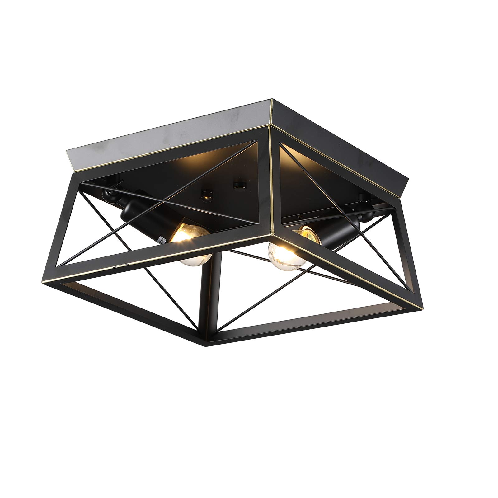 Industrial Black Ceiling Lights - Modern Farmhouse Recessed Lighting Fixtures for Kitchen Island, Restaurant, Bedroom, Hallway & Corridor | Dimmable LED Ceiling Mount Installation