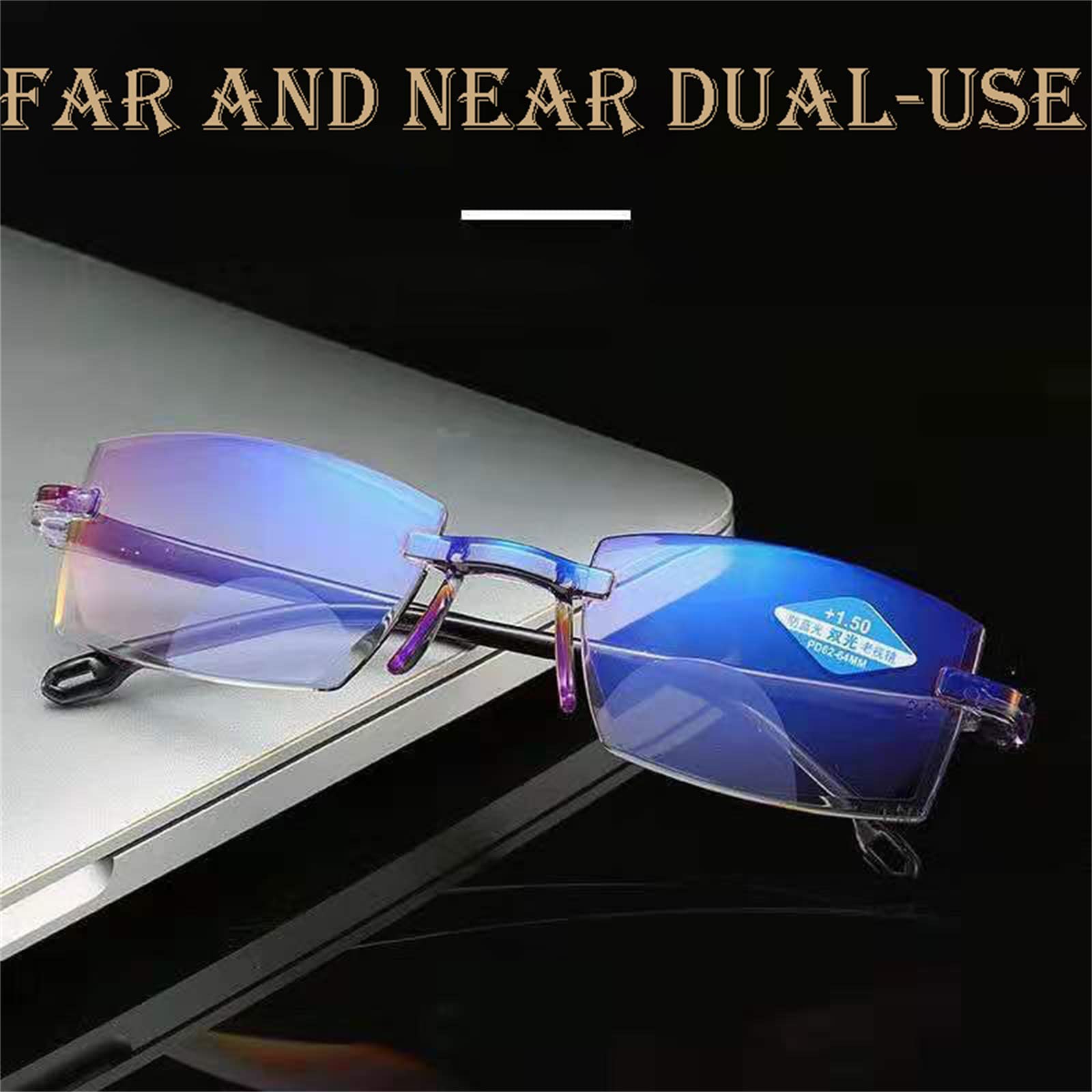 Boldely High Hardness Anti Blue Light Bifocal Reading Glasses (+1.0, Black) - Computer & Reading Glasses for Men & Women - Perfect for Office Work, Reading Books, and Screen Time