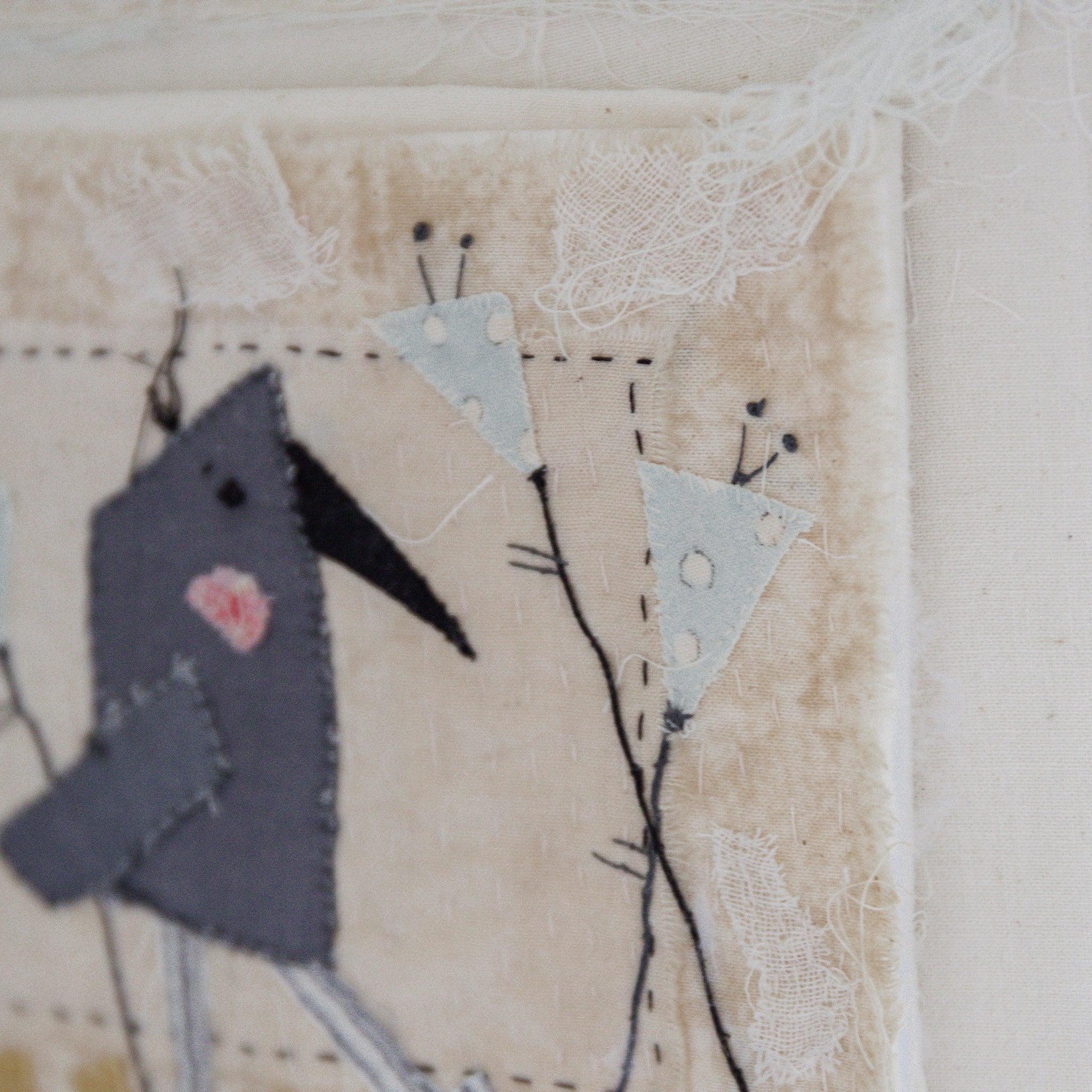 Hutch Studio Birds the Word Fabric Art Collection - The Crows Know Wall Hanging Decor for Home & Office | Perfect for Living Room, Bedroom, Nursery Decor