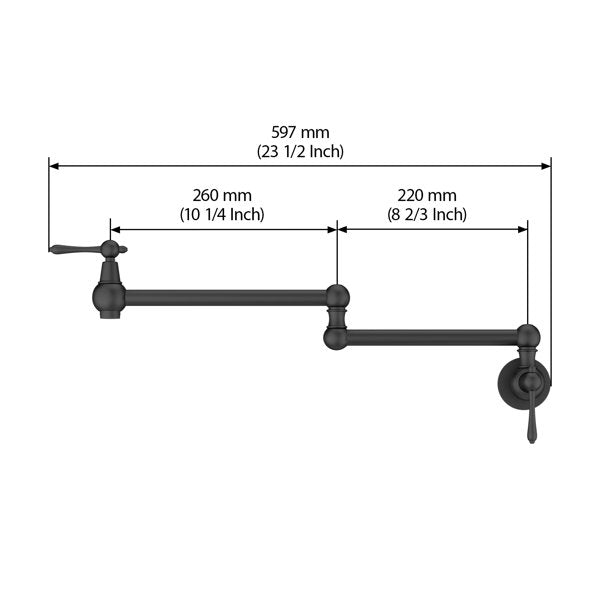 Lordear Brass Wall Mount Folding Lever Kitchen Faucet - High Pressure Pull Down Sprayer for Modern Farmhouse & RV Use