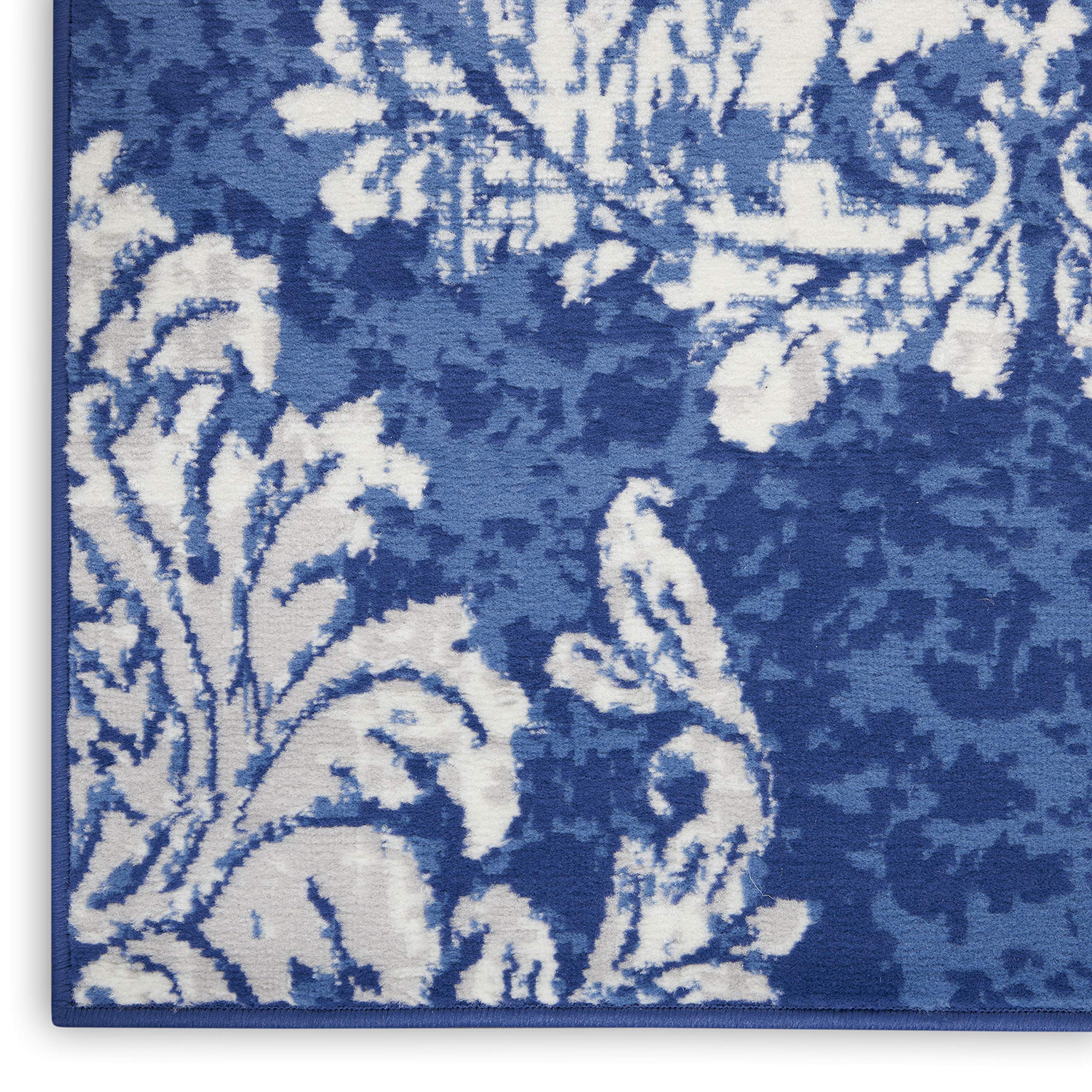 Nourison Whimsicle Damask Navy Ivory 8' x 10' Area Rug - Easy to Clean, Non-Shedding, Stain Resistant for Bedroom, Living Room, Dining Room & Kitchen - Soft & Durable Home Decor (8x10) | Perfect for Cozy Spaces, Family Gatherings & High-Traffic Areas