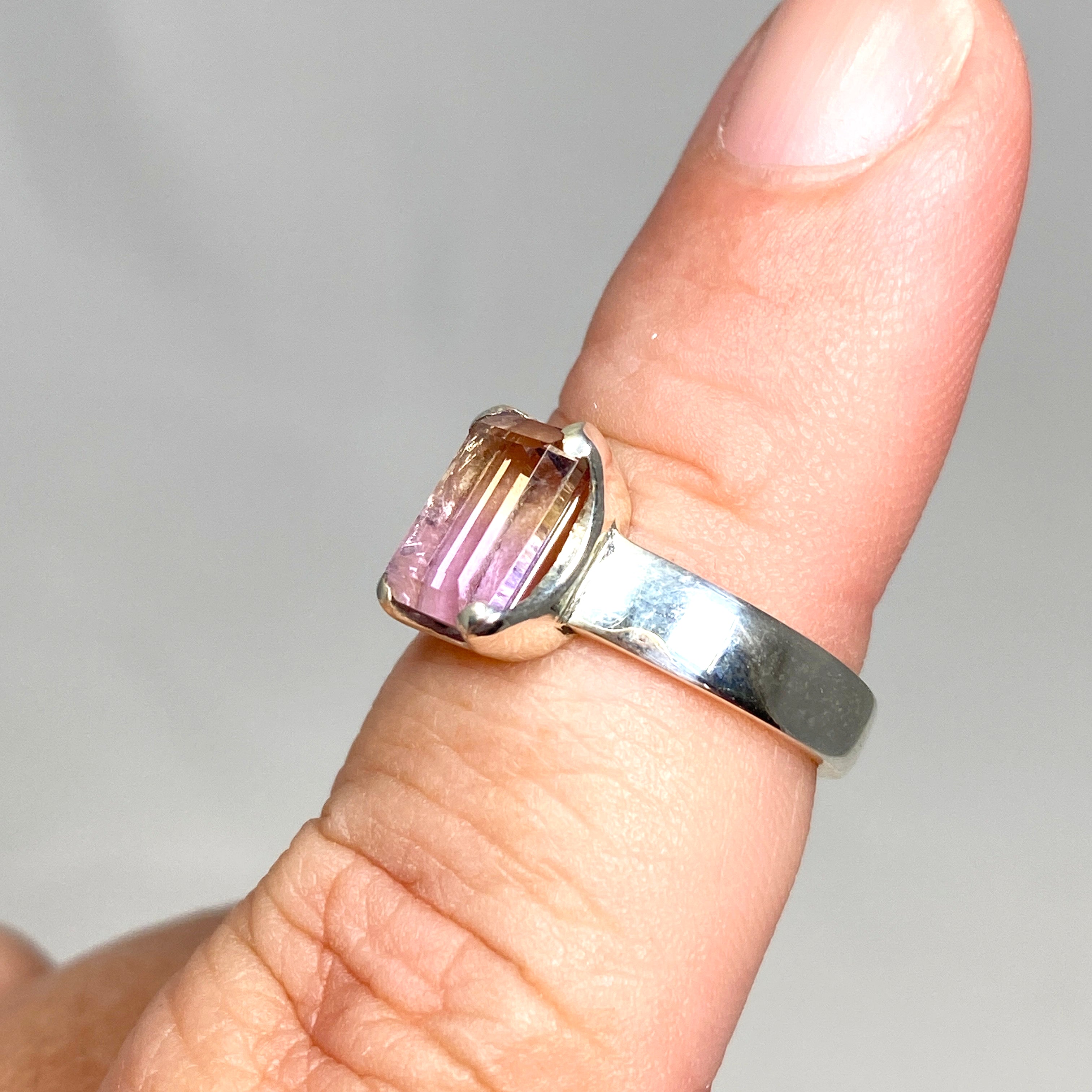 Stunning Ametrine Emerald Cut Faceted Ring PRGJ489 - Elegant Jewelry for Weddings, Anniversaries & Special Occasions