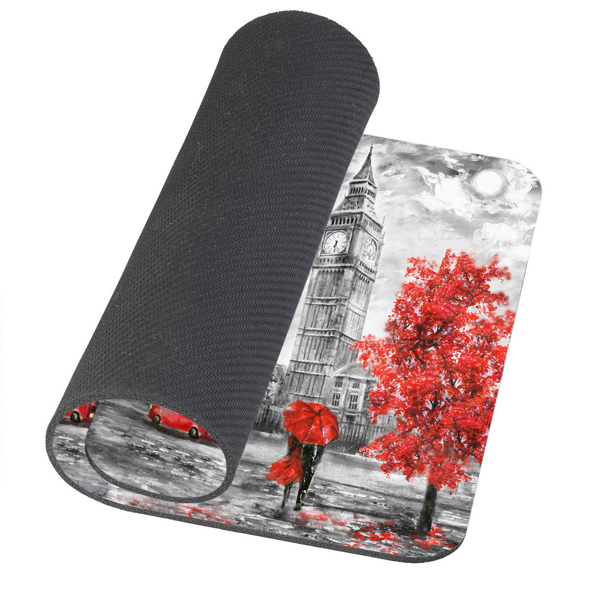 London Street View Oil Painting Gaming Mouse Pad - Non-Slip Rubber Base Rectangle Computer Mousepad for PC & Laptop - Perfect for Gaming, Office Work & Home Use