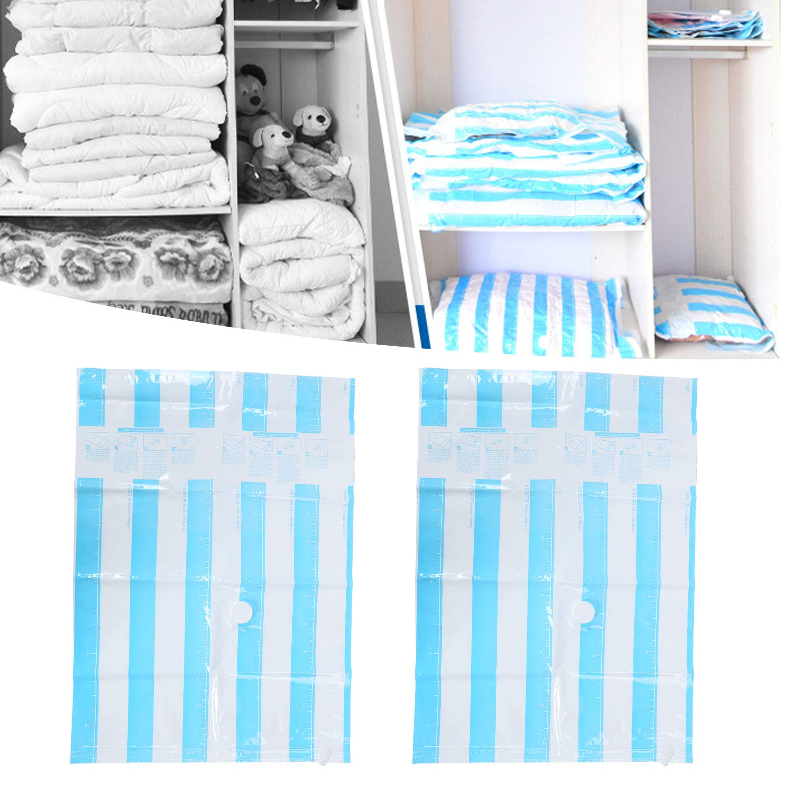 Space Saver Vacuum Storage Bags for Travel - 70x50cm Suitcase Size Compression Bags for Pillows, Blankets & Clothes | Perfect for Packing, Moving & Seasonal Storage