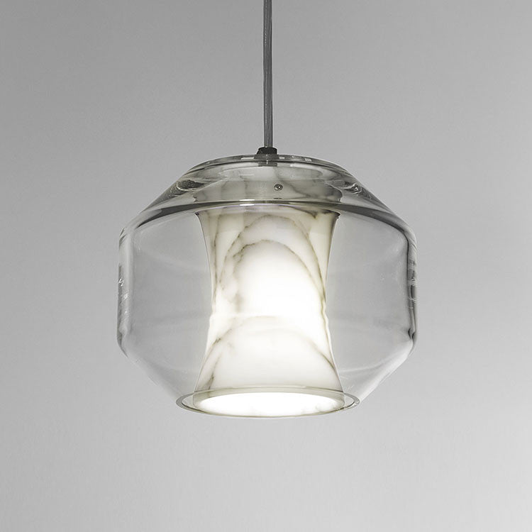 Elegant Marble Nox Pendant Light - Modern Hanging Lamp for Kitchen Island, Dining Room & Living Room Decor