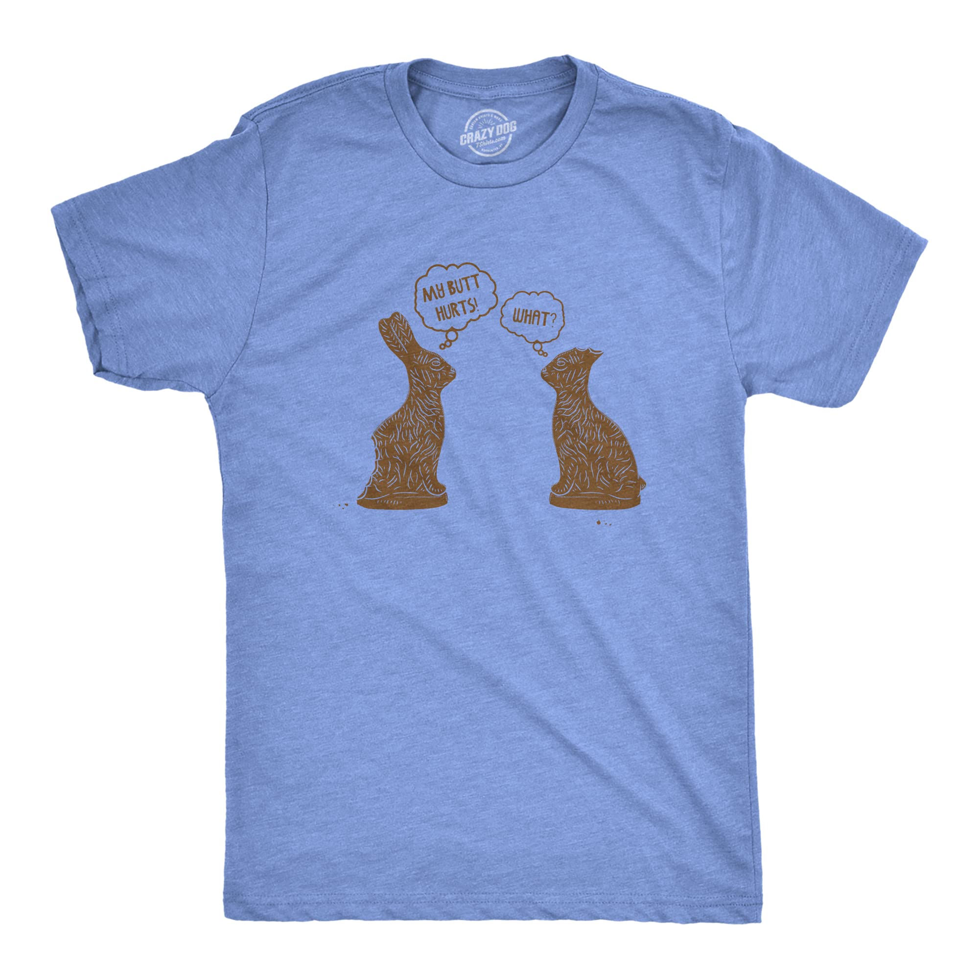 Funny Men's 'My Butt Hurts' Easter T-Shirt - Sarcastic Chocolate Bunny Design for Easter Gifts & Humor Lovers | Perfect for Easter Parties, Egg Hunts & Casual Wear