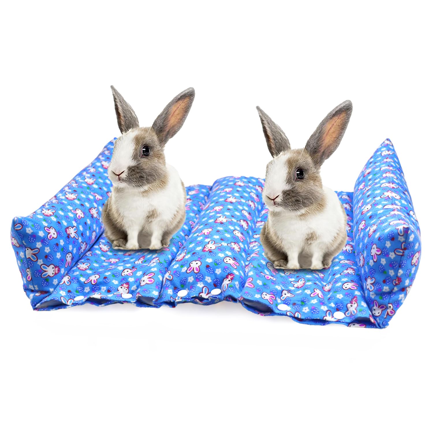 Soft Rabbit Bed Lounger Pillow - Cozy Cuddle Cushion with 2 Cotton Pillows for Bunny Flop Mat & Snuggle Bed - Prevent Sore Hocks - Perfect for Indoor Rabbit Cages, Playpens & Pet Carriers