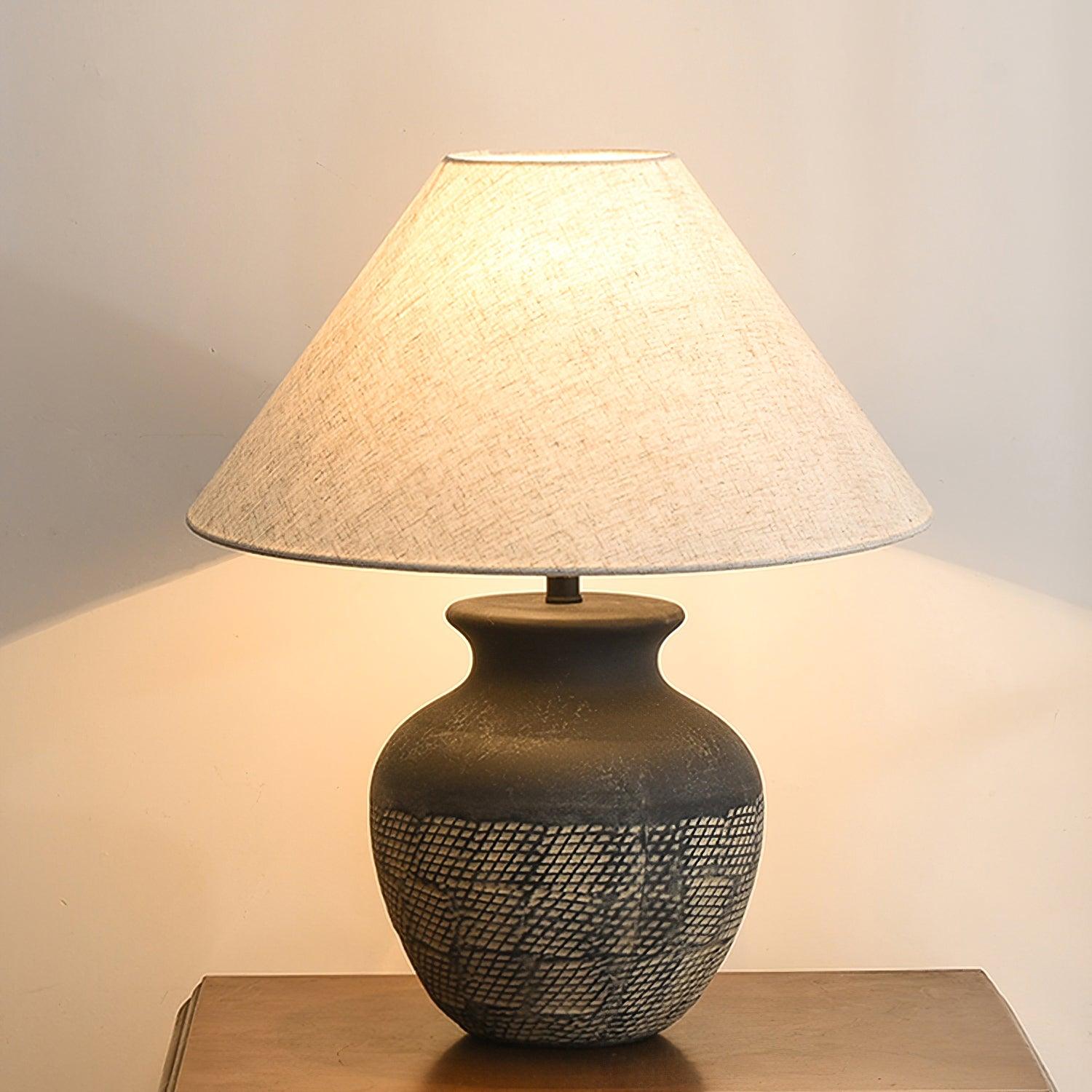 Ansel Ceramic Table Lamp - Modern Home Decor, Bedside & Living Room Lighting, Warm White LED Bulb Included - Perfect for Bedroom, Office, or Study Room
