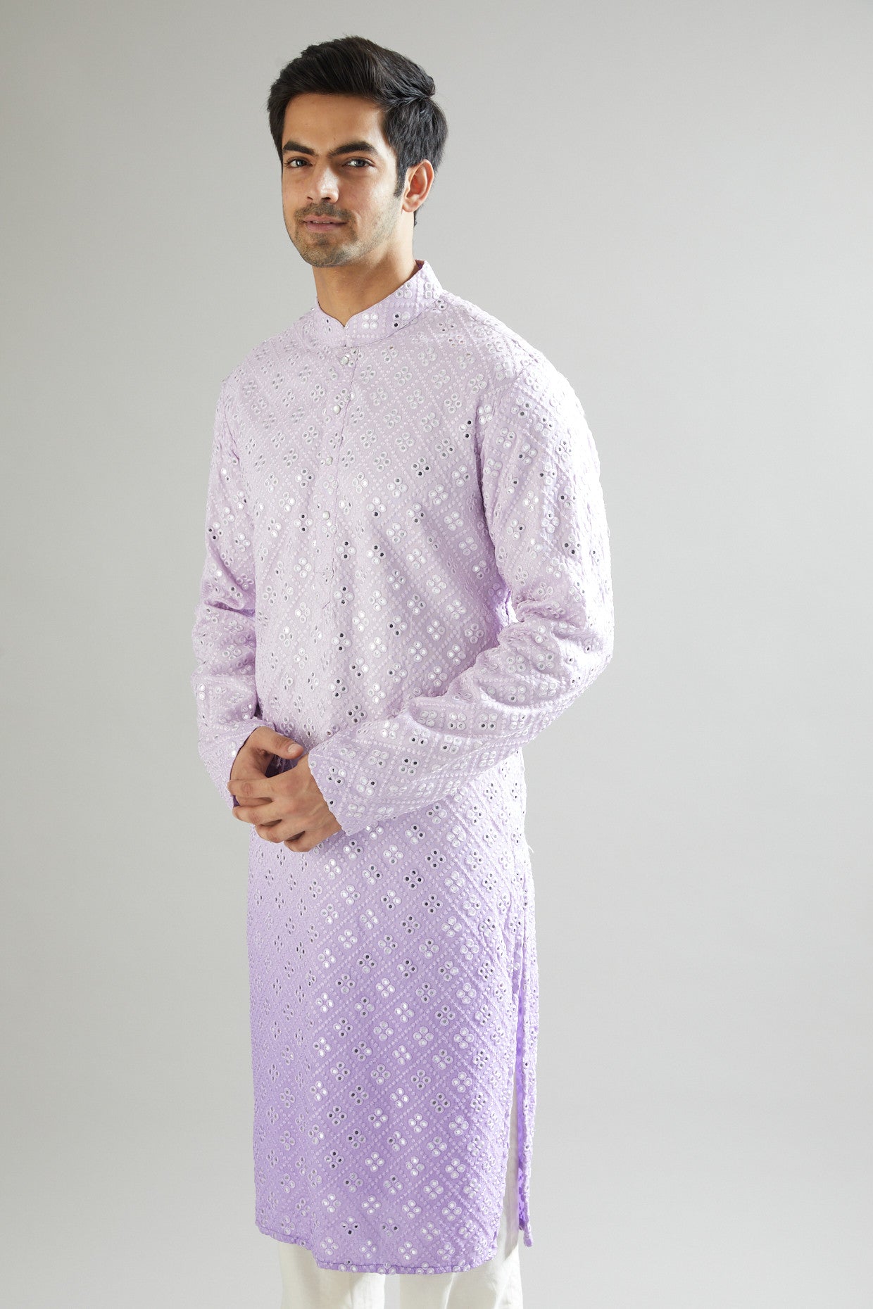 Stylish Purple Ombre Embroidered Kurta for Women | Traditional Indian Tunic Top | Perfect for Festivals, Weddings & Casual Wear