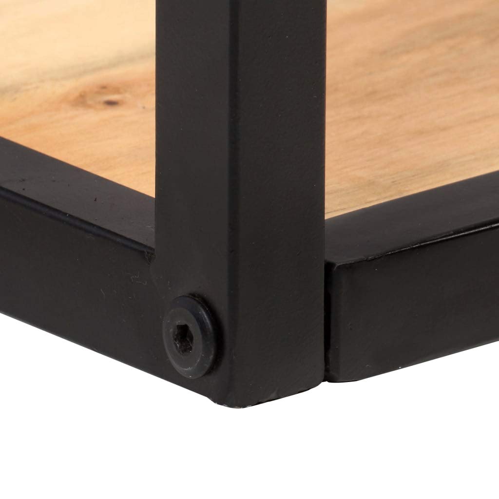 SKM 2-Pack Industrial Floating Shelves 4FT Solid Acacia Wood Wall Shelves - 88.2 lb Weight Capacity - Perfect for Living Room, Bedroom & Office Storage & Display