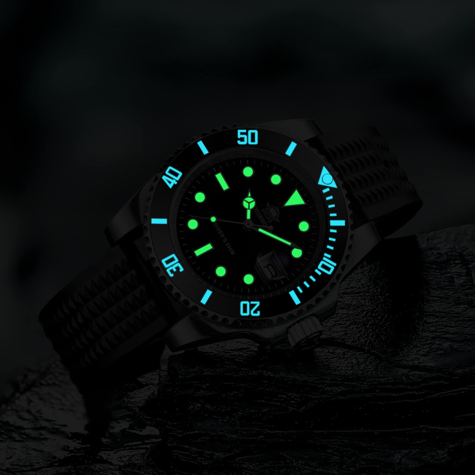 ADDIESDIVE 41mm Men's Diver Watch - 200M Waterproof Stainless Steel Quartz Wristwatch for Swimming, Snorkeling & Outdoor Activities