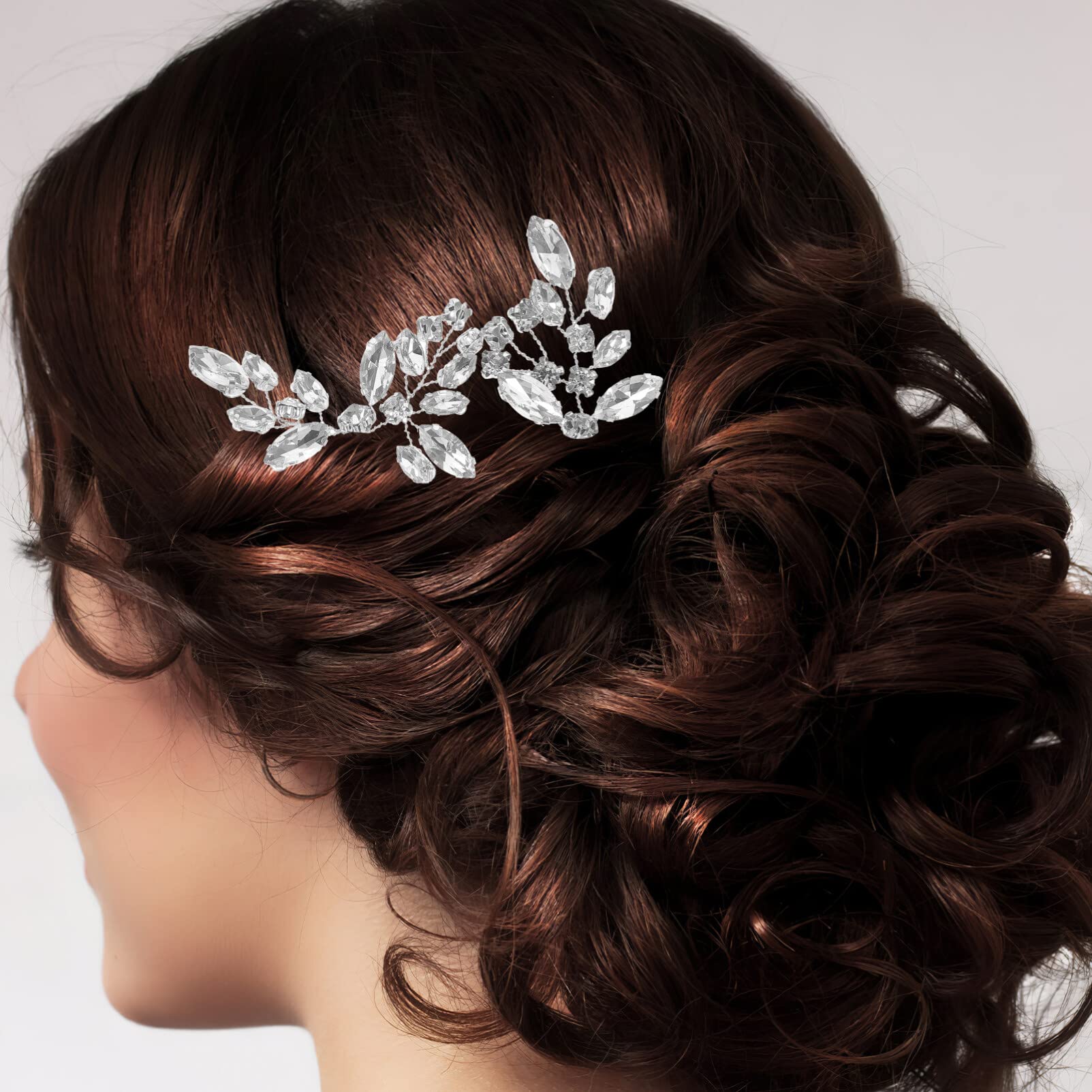 Beaupretty 3-Piece Crystal Bridal Hairpin Set for Women - Elegant Wedding Hair Accessories for Buns, Updos & Special Occasions - Perfect for Brides, Prom & Formal Events