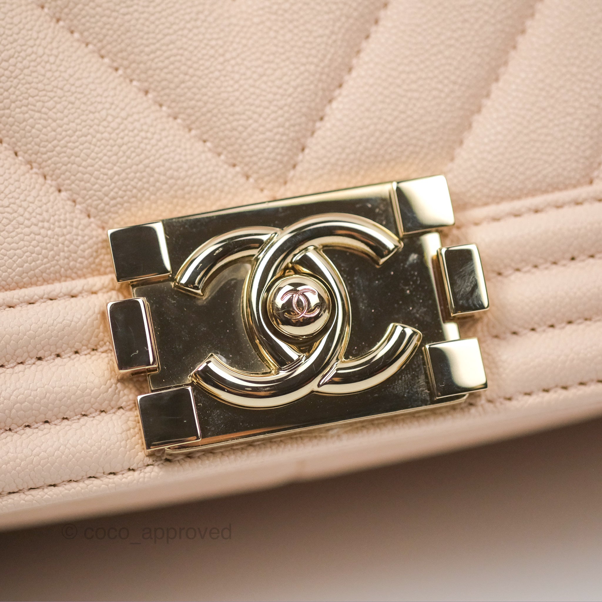 Chanel Chevron Medium Boy Bag in Light Pink Caviar Leather with Gold Hardware - Luxury Crossbody Bag for Women, Perfect for Parties & Evening Events