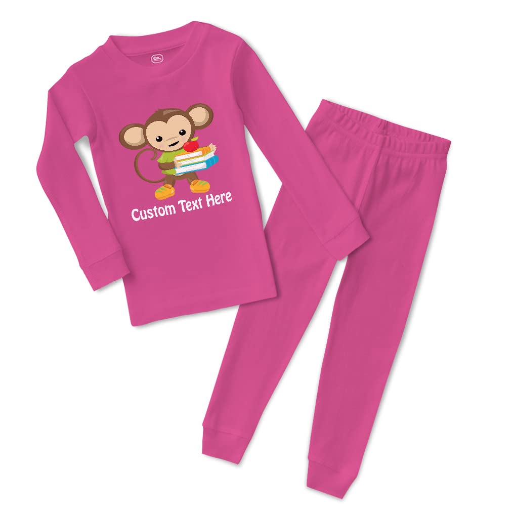 Custom Cotton Toddler Pajama Set - Monkey & Safari Print Baby Sleepwear for Boys & Girls | Soft Snug-Fit Kids Pajamas for Bedtime & Nursery Storytime