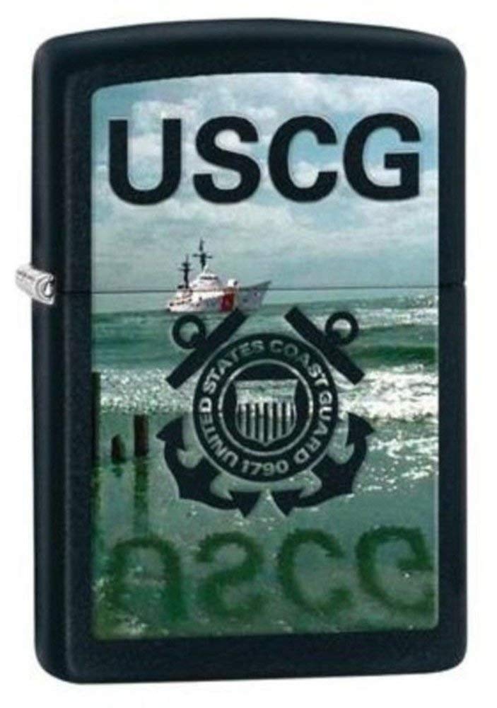 Zippo Windproof Pocket Lighter - US Coast Guard Design | Durable Metal Lighter for Outdoor Adventures, Camping & Everyday Carry