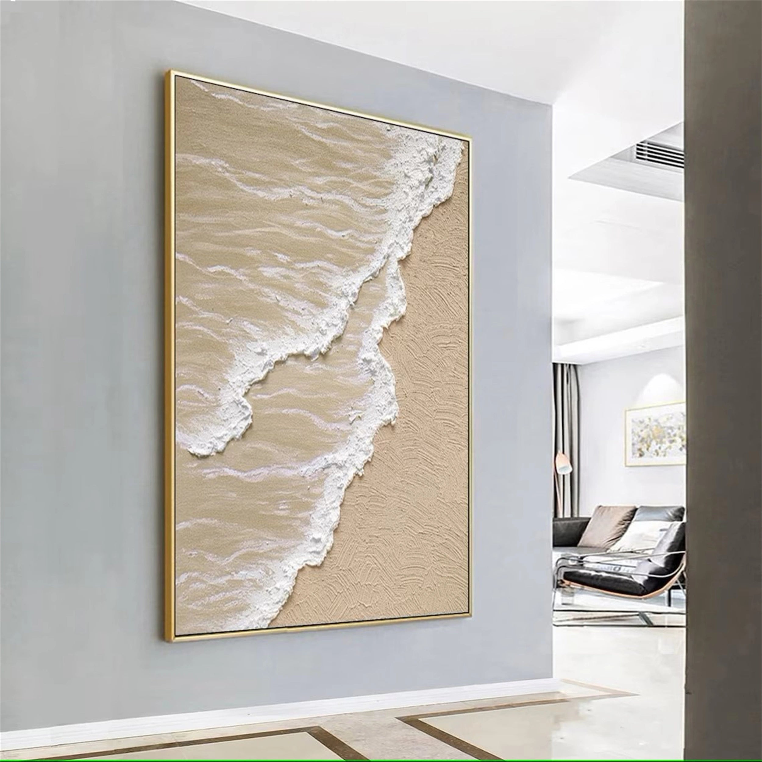 Ocean and Sky Painting #OS 078 - Handmade Canvas Wall Art for Home Decor, Office, Living Room & Bedroom