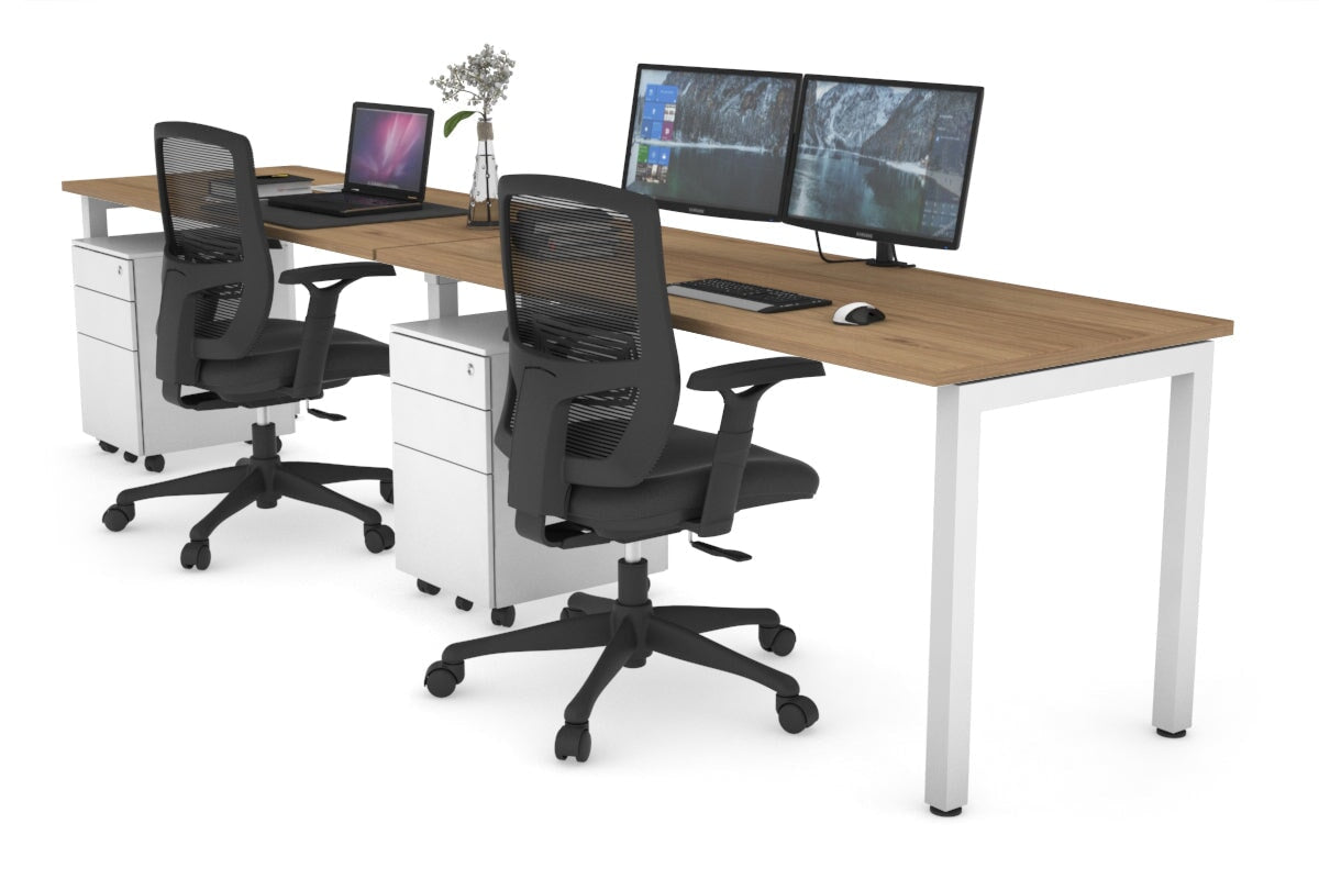 Quadro Square Legs 2 Person Office Workstation Desk - 1200L x 700W Dimensions - Perfect for Shared Workspaces, Home Offices & Collaborative Environments