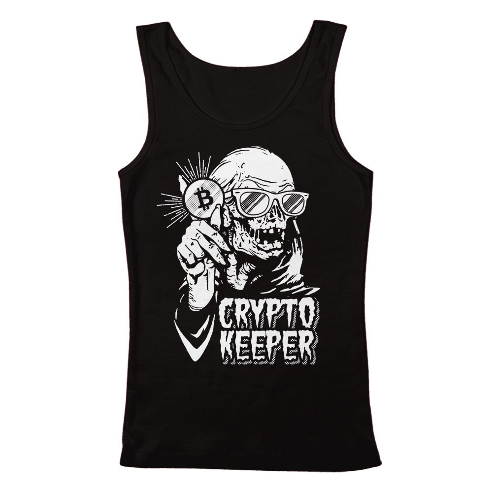 Crypto Keeper Women's Tank Top - Geek Teez Graphic Tee for Bitcoin & Blockchain Fans | Perfect for Casual Wear, Gym, and Tech Events