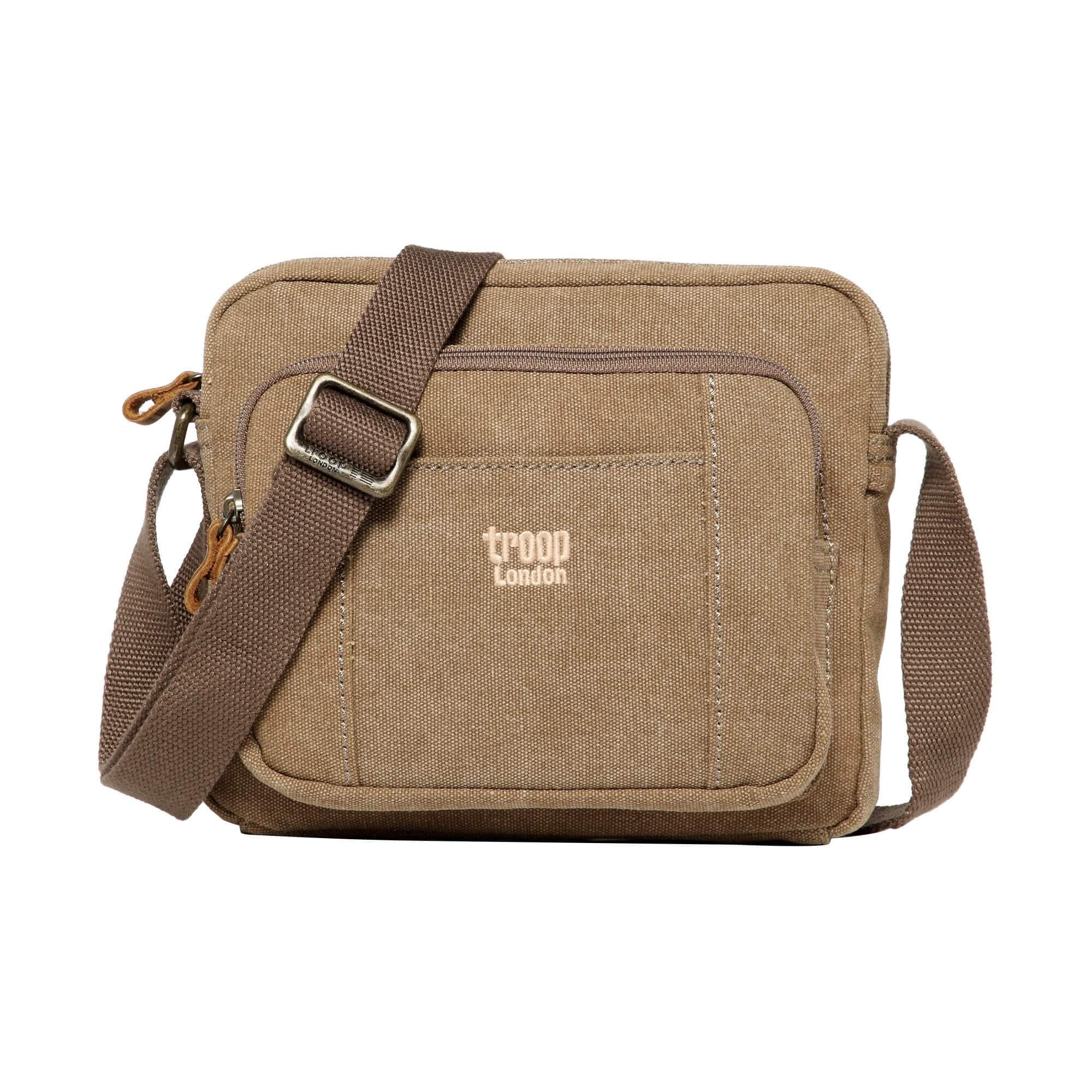 Troop London Classic Canvas Crossbody Bag for Women & Men - Stylish & Durable Shoulder Bag for Travel, Work & Everyday Use