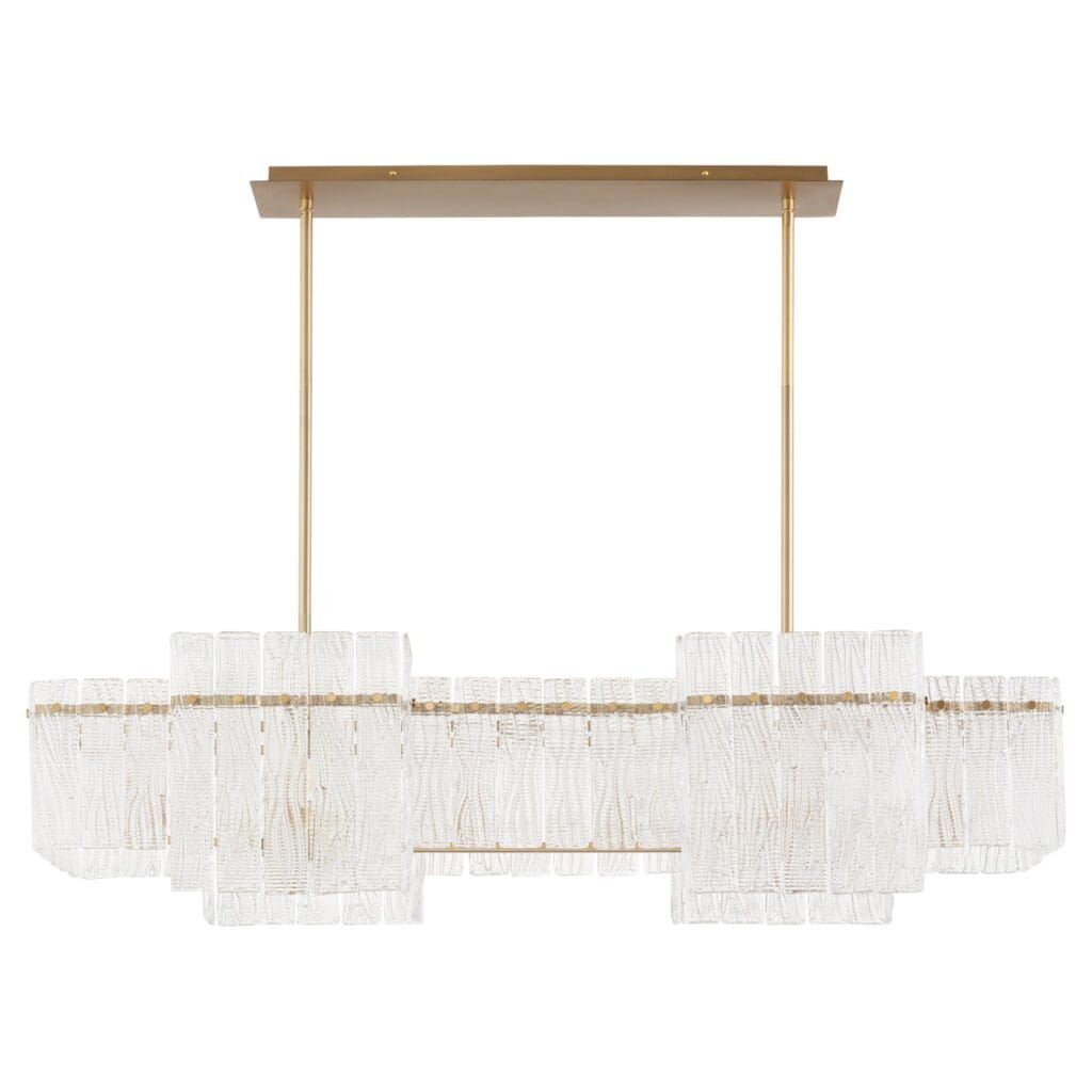 Cyan Design 11632 Othello 8-Light Linear Chandelier in Aged Brass - Elegant Dining Room Lighting for Modern & Farmhouse Interiors