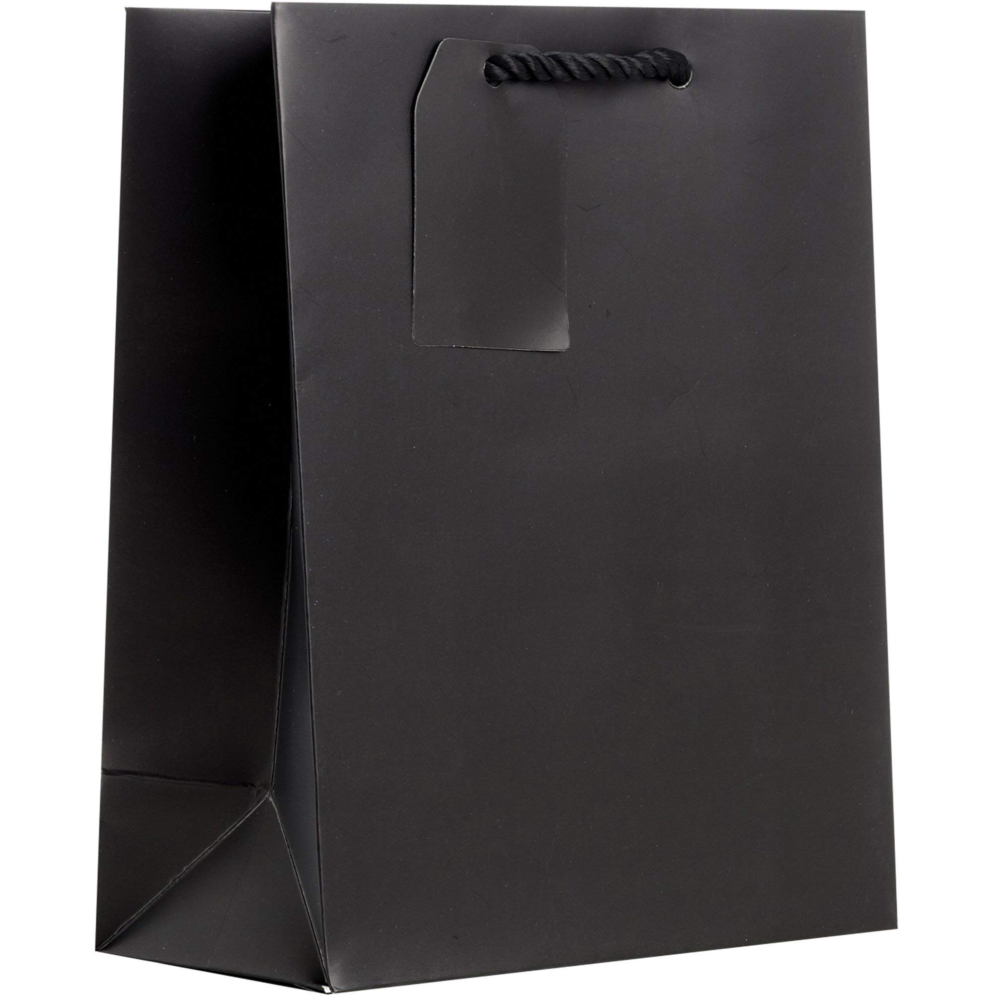 Premium Matte Black Gift Bags (60 Pack) - Jillson Roberts Medium Party Favor Bags for Weddings, Birthdays, Baby Showers & Corporate Events