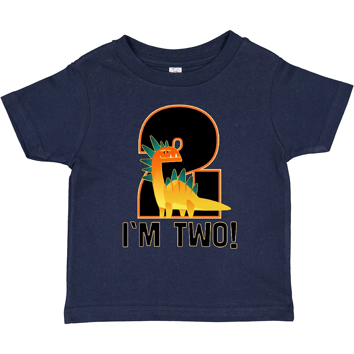 Inktastic 2nd Birthday Dinosaur Party Outfit - Cute Toddler Boy T-Shirt for Dino Themed Birthday Celebrations & Playdates